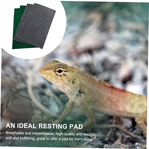 Totority 4pcs Reptile Carpet Liner for Terrarium Water-Absorbent Bedding Mat for Lizard Snake and Tortoise Grey Easy to Clean and Maintain