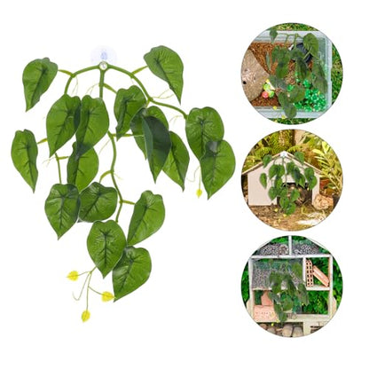 DOITOOL Artificial Reptile Climbing Plants and Fake Hanging Vines with Suction Cup for Turtle Tank Accessories Terrarium Decoration Habitat Ornament for Reptiles