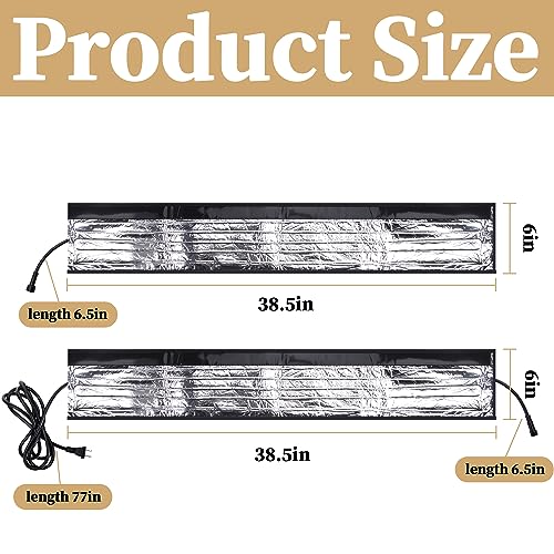 codree 2 Pcs Water Pipe Heat Blanket - 38.5" x 6" Water Pipe Heat Tape - Aluminum Foil Freeze Protection Heating Cable for Metal & Plastic Pipes, 110V, Max Temp 60˚ - color: 2 Pcs
