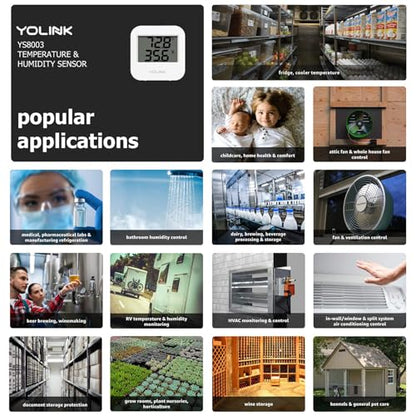 YoLink SpeakerHub & Two Temp/Humidity Sensors Starter Kit – Audio Hub Plays Tones/Sounds, Spoken Messages, Text Messages, LoRa-Powered ¼ Mile Range, Compatible with IFTTT, WiFi Required - style: 2-Pack with SpeakerHub