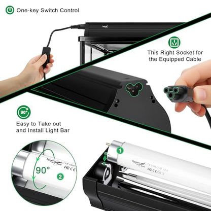 UVB Light for Reptiles Bearded Dragon, T8 UVB Reptile Light Fixture HO UVB Bulb Lighting Combo Kit 10.0 18W UVA UVB Reptile Light Bulb Terrarium Lamp Tube Bar for Snake Gecko Turtle Lizard, 24 Inch - size: T8-24Inch