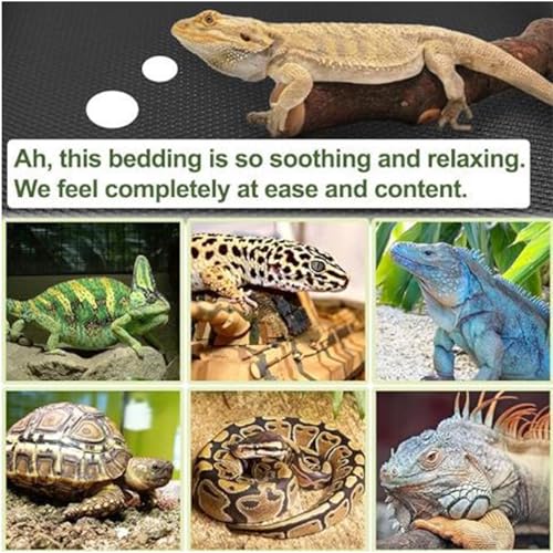 Reptile Carpet - Lizard Cage Liner, Non-Adhesive Tank Mat Bedding | Anti-Slip Habitat Substrate Pad, Soft Washable Terrarium Liner for Leopard Gecko Bearded Dragon Pet Enclosure Setup - color: M