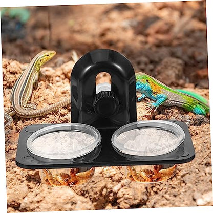 POPETPOP Reptile Plastic Water Cups Mini Foods Pet Bowls Decked Accessories Glass Suction Cups Turtle Crested Animal Hamster Feeding Supplies Glass Wall Shelf Reptile Hides and Caves