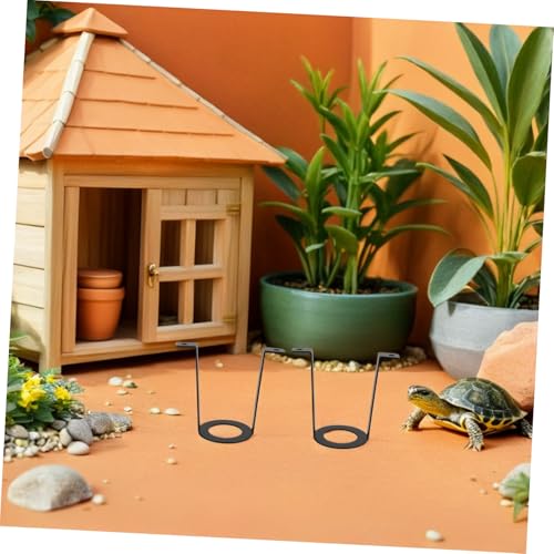 Reptile Heat Lamp Holder Bracket 2pcs U-Shaped Metal Socket Mount Adjustable Aquarium Lamp Stand for Terrariums Glass Tanks Lizard Cage Lighting