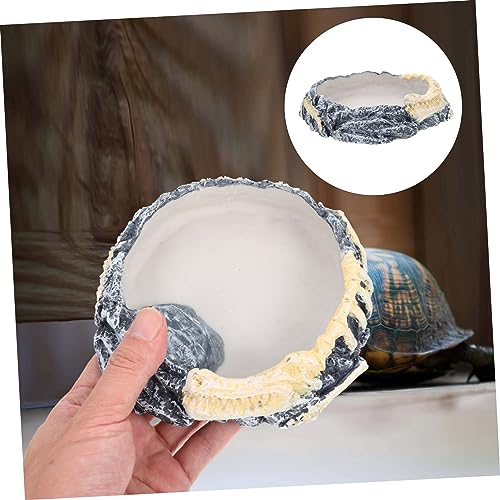Sosoport Convenient Reptile Bowl Water Dish for Turtles Lizards and Snakes Feeding Accessory Natural Appearance for Reptile Tanks