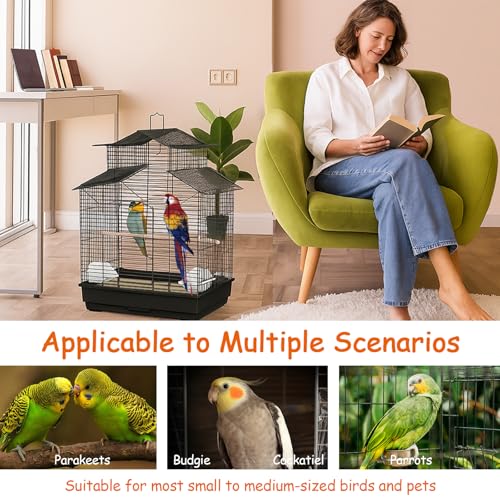 30PCS Bird Cage Liners - 13.8x13.8 Inch Leak-Proof Disposable Tray Pads for Parrots, Parakeets, Cockatiels, Lovebirds | Easy-Clean Cage Bottom Paper | Customizable Size