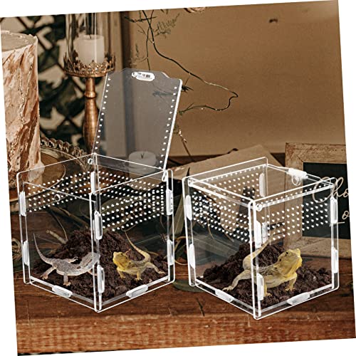 BESPORTBLE Portable Reptile Terrarium Aquarium Fish Breeder Box Observation Case for Lizards - size: 9.5x9cm