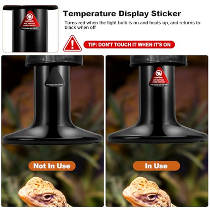 MIXJOY 250W Ceramic Heat Emitters - 2Pack Reptile Heat Lamp Bulbs, No Light Emitting, Ideal for Gecko, Lizard, Bearded Dragon, Turtle, Snake & Chicken
