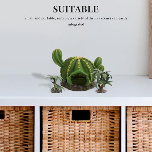 3pcs Realistic Cactus and Iron Tree Model Set, Miniature Simulation Plastic Plants for Reptile Terrarium Habitat Decor, Desert Landscape Accessories for Pet Tanks