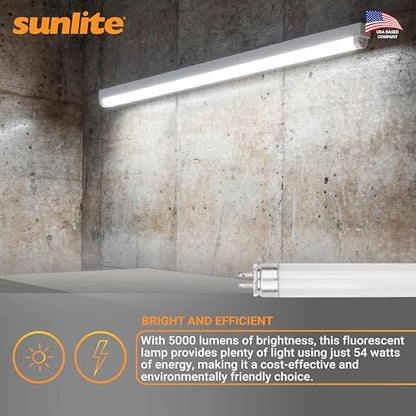 Sunlite 30440 F54T5/841/HO 4 Foot T5 Linear Fluorescent Lamp, 54 Watts, 5000 Lumens, 4100K Cool White, Miniature G5 Bi-Pin Base, ROHS Compliant, High Performance Straight Tube, 40 Pack - color: 4100k, style: 54 watts (45.80-Inch)