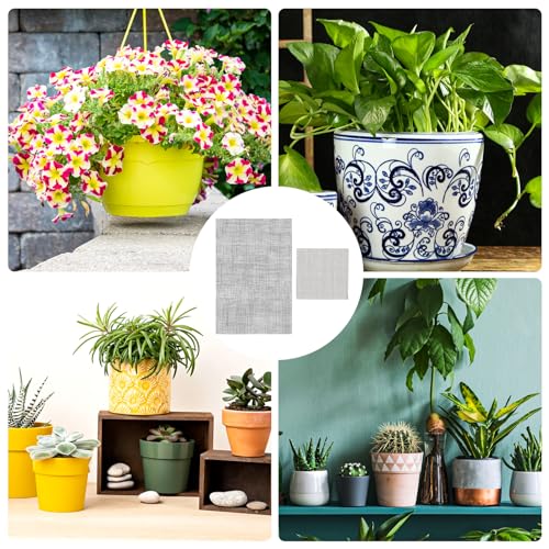 Flower Pot Hole Mesh Pad 10PCS 11.8 X 7.8 Inch/ 3.9 X 3.9 Inch Plastic Mesh Screen DIY Drainage Netting Pot Bottom Grid Mat Plant Drainage Screen Mesh Bonsai Mesh Keep Soil from Flowing Away - color: 5pcs Rectangular + 5pcs Square