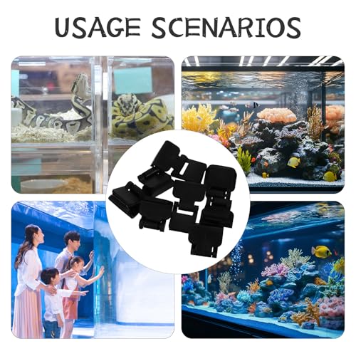 8pcs Turtle Terrarium Locks and Aquarium Lid Clips, Escape-Proof Buckle Clips for Reptile Tanks, Amphibious Habitat Accessories for Turtle and Tortoise Enclosures