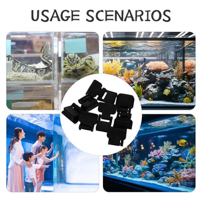 8pcs Turtle Terrarium Locks and Aquarium Lid Clips, Escape-Proof Buckle Clips for Reptile Tanks, Amphibious Habitat Accessories for Turtle and Tortoise Enclosures