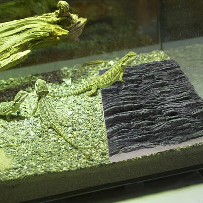 Abaodam Aquarium 3D Background Board Turtle Tank Landscaping Simulated Bark Vertical Grain Decorative Panel for Fish and Reptile Tanks