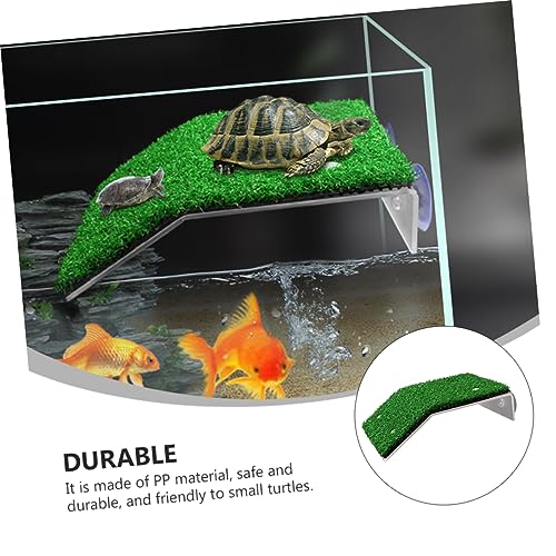 1pc Tortoise Climbing Ladder Basking Platform Simulated Grass for Aquarium Decor Turtle Resting Terrace and Ramp for Reptiles Easy to Clean and Pet Accessory
