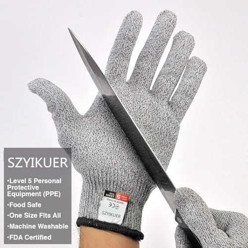 4 Pcs Medium Cut Resistant Gloves Food Grade Level 5 Hand Protection,Kitchen Cut Gloves (Medium (Pack of 4)) - size: Medium (Pack of 4)