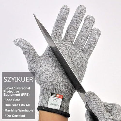 4 Pcs Medium Cut Resistant Gloves Food Grade Level 5 Hand Protection,Kitchen Cut Gloves (Medium (Pack of 4)) - size: Medium (Pack of 4)