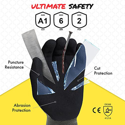 Quest Protective Apparel Cut Resistant Work Gloves (ANSI A1) – Lightweight Gloves for Gardening,DIY, Mechanical & General Handling – Breathable Grip Gloves for Men & Women – Small, Case of 72 - size: Small, style: Pack of 72