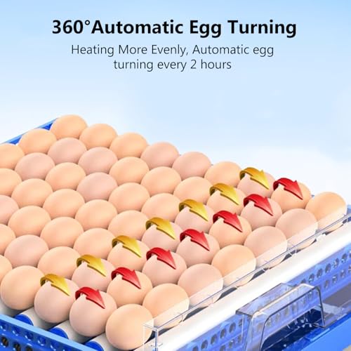 Automatic Eggs Incubator, Large Incubators for Hatching Eggs with Automatic Egg Turning & Temperature Control, Poultry Hatcher Machine for Chicken Duck Goose Quail Bird (128 Eggs) - size: 128 Eggs