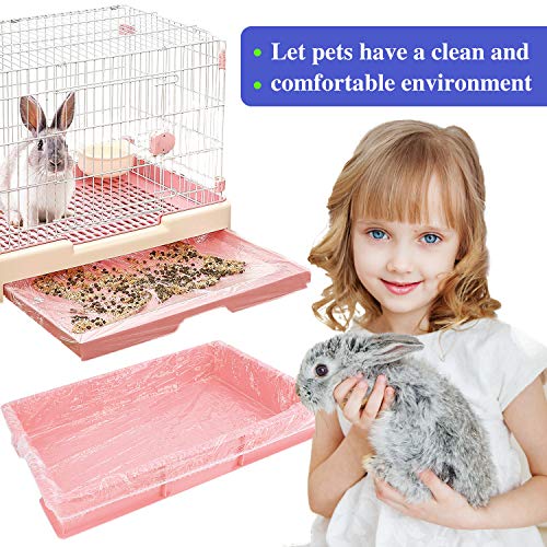 upcessory 50 pcs Disposable Cage Liners, Clear Plastic Rabbit Cage Liner Bag, Universal Toilet Film for Bunny, Hamster, Totoro, Hedgehog, Guinea Pig and Small Animals. - size: 50 count