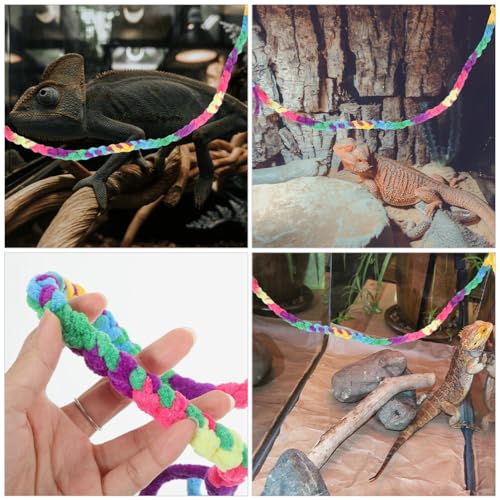 POPETPOP 2pcs Crab Climbing Vine Toy for Reptiles Cotton Rope Terrarium Accessory for Crabs Lizards Geckos and Snakes Easy to Use Climbing Structure