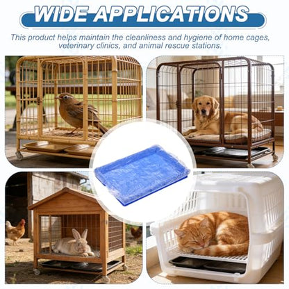 Disposable Bird Cage Liners, Clear Plastic Cage Liners for 12x8 Inch Pallets Tray Universal Elastic Film, (100 Pcs), Intended for Parakeet/Cockatiels/Rabbit/Guinea Pig - size: 12x8 Inch