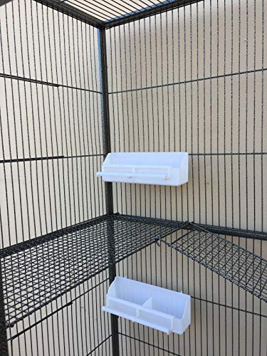 Huge X-Large Wrought Iron 4-Level Chew-Proof Tight 1/2-inch Wire Spacing Ferret Chinchilla Sugar Glider Rats Mices Rabbit Squirrel Hamster Cage with Detachable Rolling Stand - color: Black Vein, size: 32"L x 19"W x 67.5"H With 1/2" Spacing