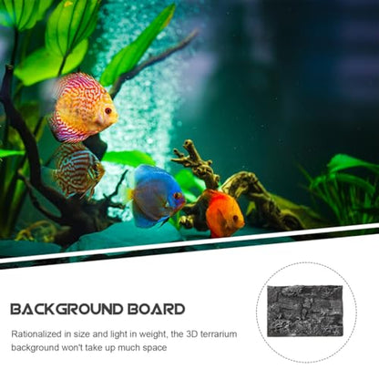 Zerodeko 3D Rock Aquarium Background Board 17.71X11.81X1.96In Reptile Tank Decorative Backdrop for Turtle Lizard Gecko Chameleon Fish Tank