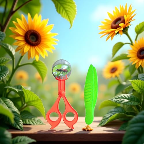 2Pcs Orange and Green Bug Insect Catcher Scissors Tongs Tweezers Clamp Cleaning Tool Nature Exploration Toys