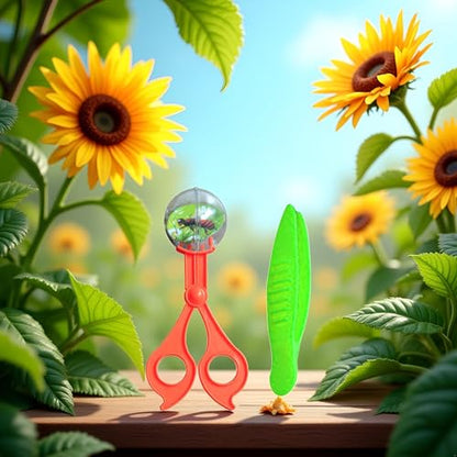 2Pcs Orange and Green Bug Insect Catcher Scissors Tongs Tweezers Clamp Cleaning Tool Nature Exploration Toys