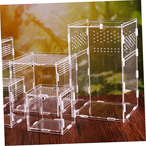 Yardwe Clear Reptile Nest Boxes with Ventilation High Transparency Easy to Clean Reptile Keeping Cases for Snakes Geckos Tarantulas and Pets