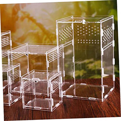 Yardwe Clear Reptile Nest Boxes with Ventilation High Transparency Easy to Clean Reptile Keeping Cases for Snakes Geckos Tarantulas and Pets