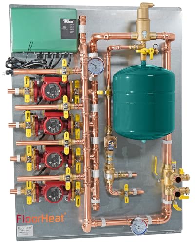 Hydronic Radiant Heat Control Panel - 4 Zone | Pre-Assembled Heating Distribution System for Underfloor, Home & Space Heating | High-Efficiency & Easy Install - size: 4 Zone - For use with/without Glycol
