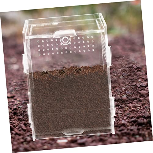 Acrylic Reptile Breeding Box Transparent Clear Feeding Terrarium for Reptiles Durable Ventilated Case for Snakes Lizards and Geckos - size: 10x8cm