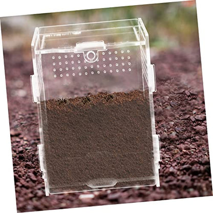 Acrylic Reptile Breeding Box Transparent Clear Feeding Terrarium for Reptiles Durable Ventilated Case for Snakes Lizards and Geckos - size: 10x8cm