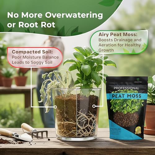 Professional Peat Moss for Plants 2.2 Quarts, Organic Peat Moss for Potting Soil, Lightweight Soil Additive for Indoor Outdoor Container Garden Plants, Made in USA - style: Peat Moss Soil Additive (2.2 Quarts)