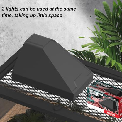 Pyhodi Dual Reptile Heat Lamp Fixture, Enhanced Reflection One Key Control, Excellent Heat Dissipation, Double Dome UVB Light Fixture for Various Habitats, with Comfort for Your Pets