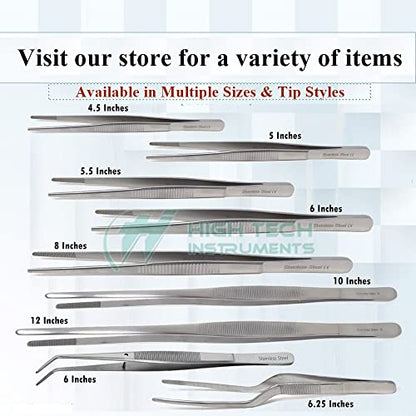 Reptile Feeding Tongs Straight Aquarium Tweezers Anti-Rust Thickened Stainless Steel Forceps, for Terrarium, Fish Tank, Snakes/Lizards/Gecko, Planting By HTI (6" - Angled) - size: 6" - Angled