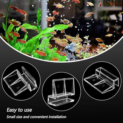 Aquarium Lid Clips,10pcs Clear Acrylic Aquarium Cover Clips,Rimless Aquarium Lid Clips,Clear Acrylic Fish Tank Lid Holder,Clear Glass Cover Clip Holder,Aquarium Support Tools
