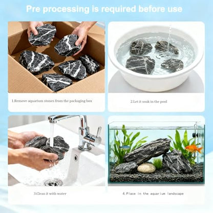 10lLBS Aquarium Rocks Seiryu Stone Natural Hardscape Stone for DIY Aquariums, Fish Tanks, Bonsai, Terrariums, Paludarium Amphibian Enclosures (10Lb (3-8 inch), Seiryu Stone) - size: 10Lb (3-8 inch)