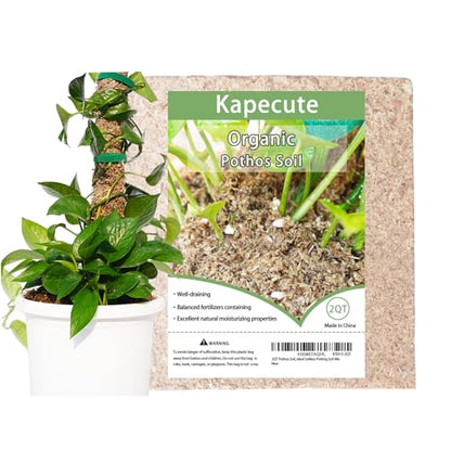 2QT Pothos Soil, Ideal Soilless Potting Soil Mix for All Indoor Plants that Require Constant Humidity and Fast Drainage