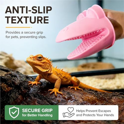 Silicone Pet Grip Gloves, Anti-Scratch Anti-Bite Hand Cover, Food-Grade Non-Toxic, Non-Slip Design, Random Color for Reptiles, Snakes, Small Aggressive Pets