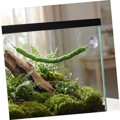 Luxshiny Reptile Climbing Vine for Snakes and Lizards Flexible Green Plush Rope with Stable Climbing Support and Suction Cup Hook Realistic Design for Pet Habitat Decor and Terrarium