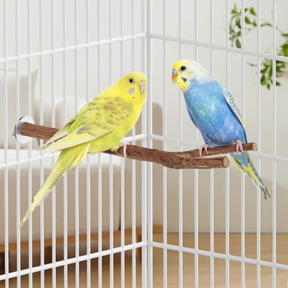 Niteangel Natural Wooden Perches for Bird Cages - Ideal for Cockatiels, Parakeets, Finches & Other Caged Birds (No-Bark, 2 Pack) - color: No-Bark