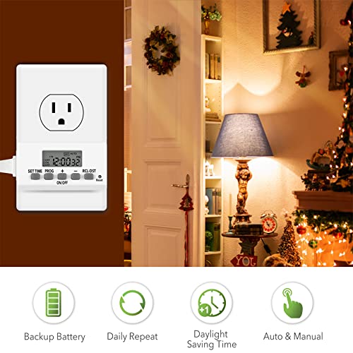BN-LINK 8 Outlet Surge Protector with Mechanical Timer and Digital Timer Outlet
