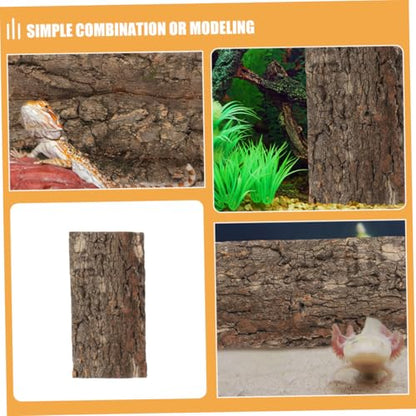 Sosoport 3pcs Reptile Bark Backdrop for Fish Tank Terrarium Background and Reusable Wall Decor for Amphibians and Reptiles