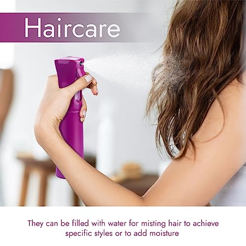 VIGOR PATH Continuous Spray Bottle for Hair – Fine Mist Mister for Hairstyling, Cleaning, Plants, Pets, Barbers, Salons, and Essential Oil Applications (300ml/10 oz) Light Purple - color: Light Purple - 10oz