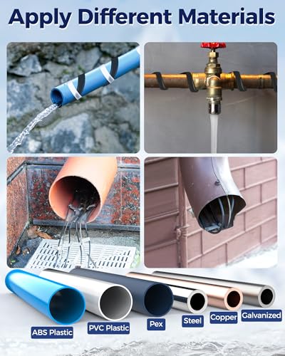 24FT Heat Tape for Water Pipes Electric Heat Tape for Water Pipe Freeze Protection, Heat Cable for Water Pipes Self-Regulating Heating Cable for Metal and Plastic Pipes, 8W/FT, 120V - style: 24ft