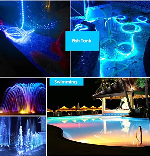 BSOD LED Strip Lights for Boats,12V Outdoor RGB Underwater Rope Light Real IP68 Waterproof Strip 16.4ft Marine Fish String Flexible Green/Red/Blue Light for Swimming Pool Boat Fish Tank - color: RGB (Red, Green, Blue)