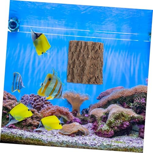 SUPVOX 2Pcs Cork Tile Background for Reptiles Natural Bark Terrarium Backdrop Wall Decor Versatile Habitat Decor for Gecko Lizard Bearded Dragon Turtle Snake